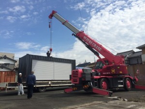 長手一方全面シャッター20ftコンテナ愛知県